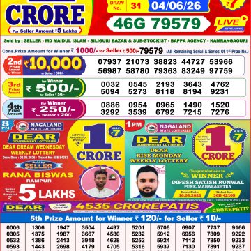 Lottery Result Today 04.06.26
