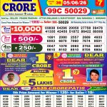 05-06-26 Sikkim State Lottery 6 PM Dear Result Lottery Result Today 05.06.26