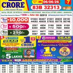 06-06-26 Sikkim State Lottery 6 PM Dear Result Lottery Result Today 06.06.26