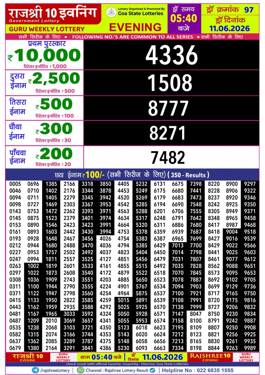 Lottery Result Today 11.06.26