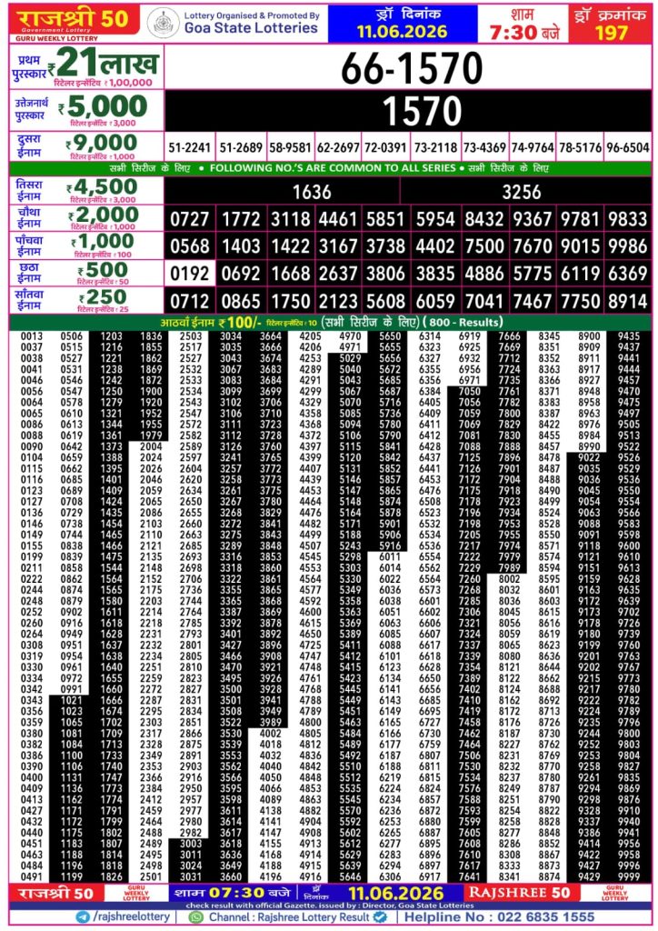 Lottery Result Today 11.06.26