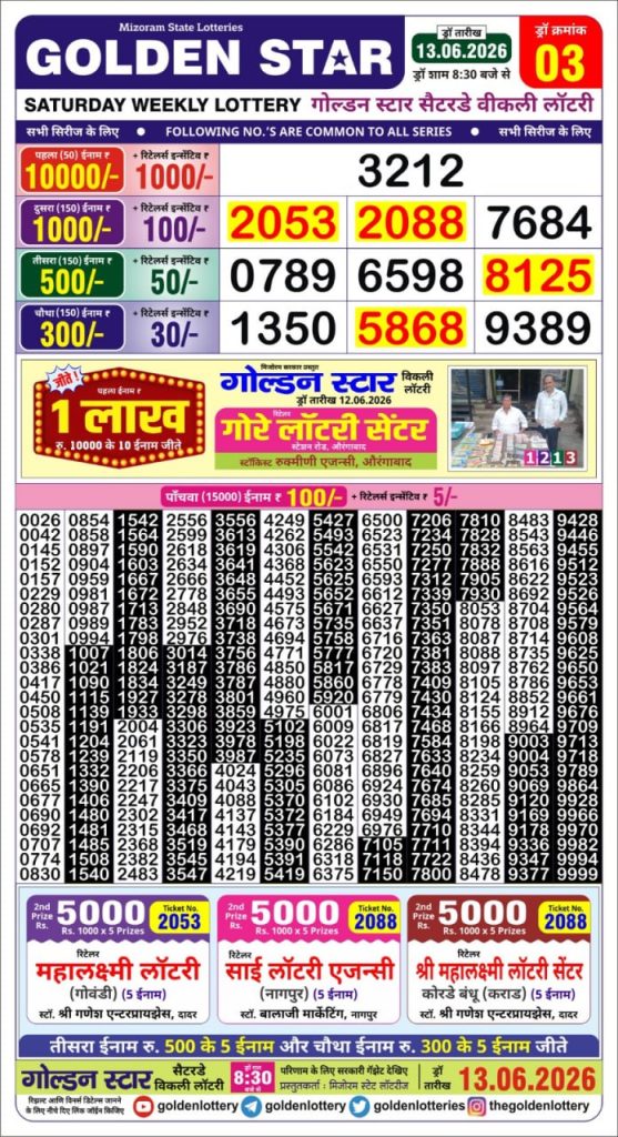 Lottery Result Today 13.06.26