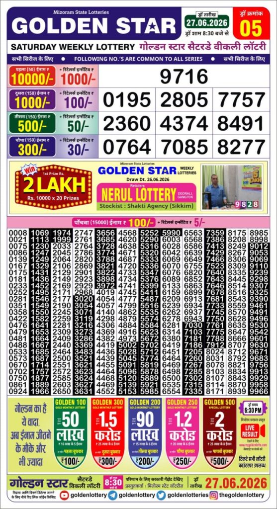 Lottery Result Today 27.06.26