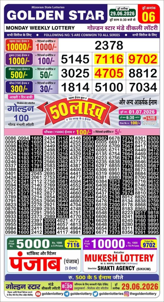 Lottery Result Today 29.06.26