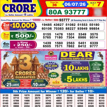 Lottery Result Today 06.07.26