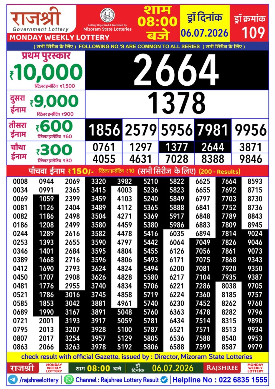 Lottery Result Today 06.07.26