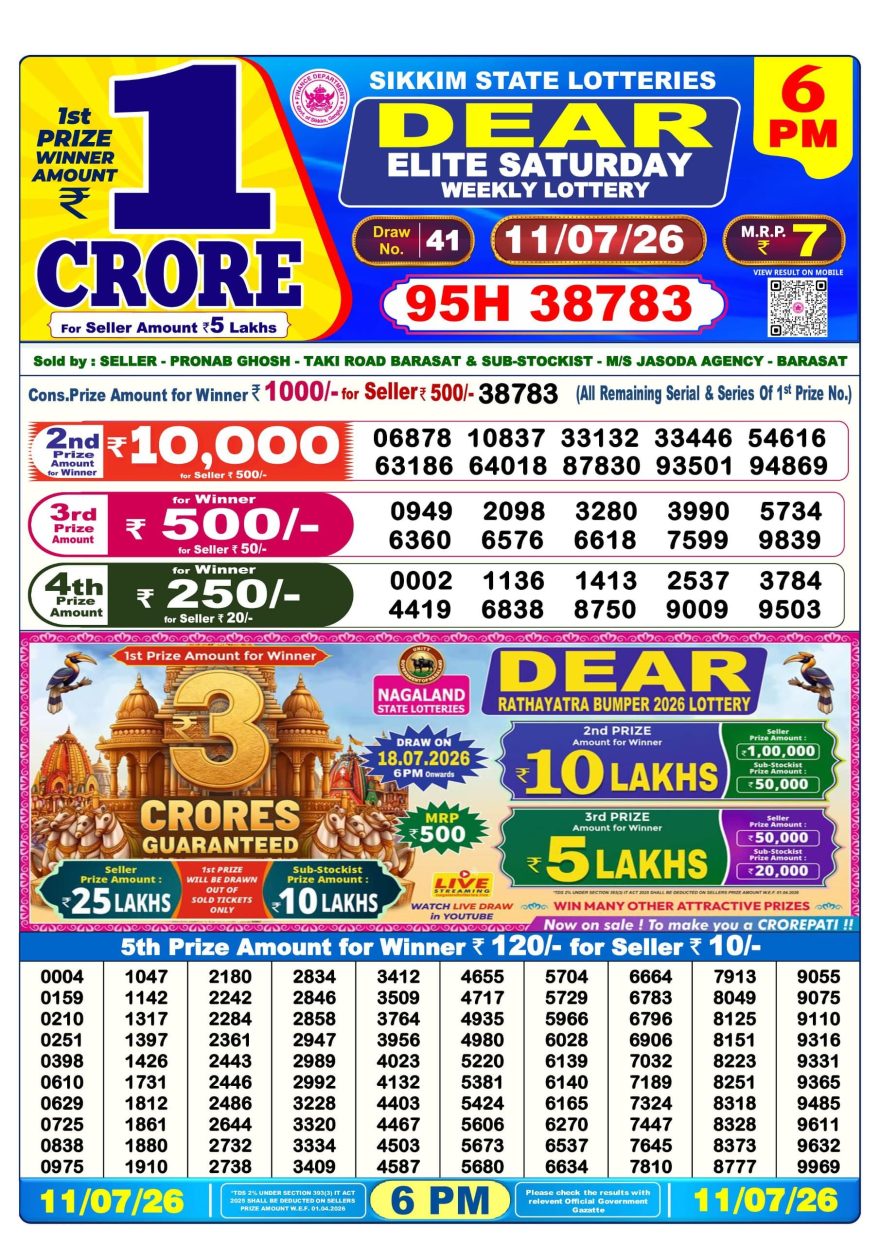 Lottery Result Today 11.07.26