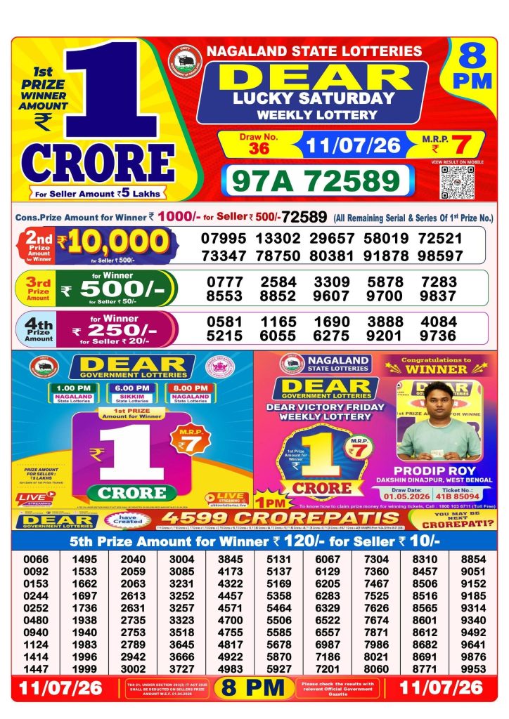 Lottery Result Today 11.07.26
