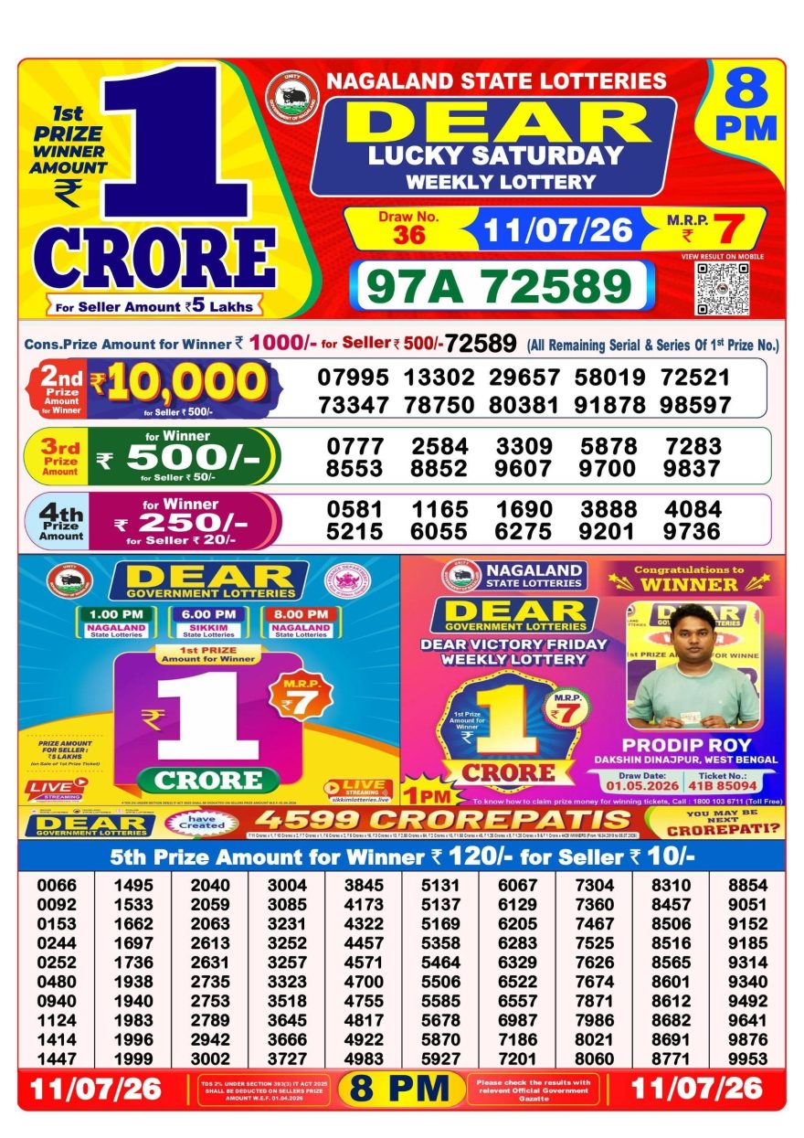 Lottery Result Today 11.07.26