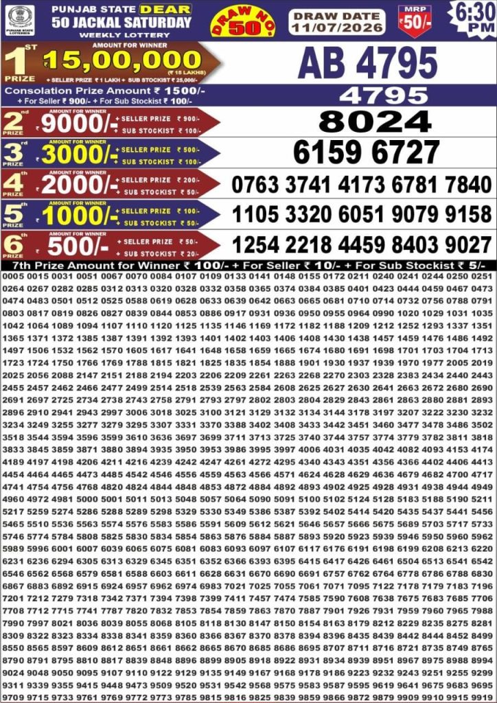 Lottery Result Today 11.07.26