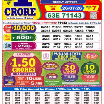 Lottery Result Today 26.07.26