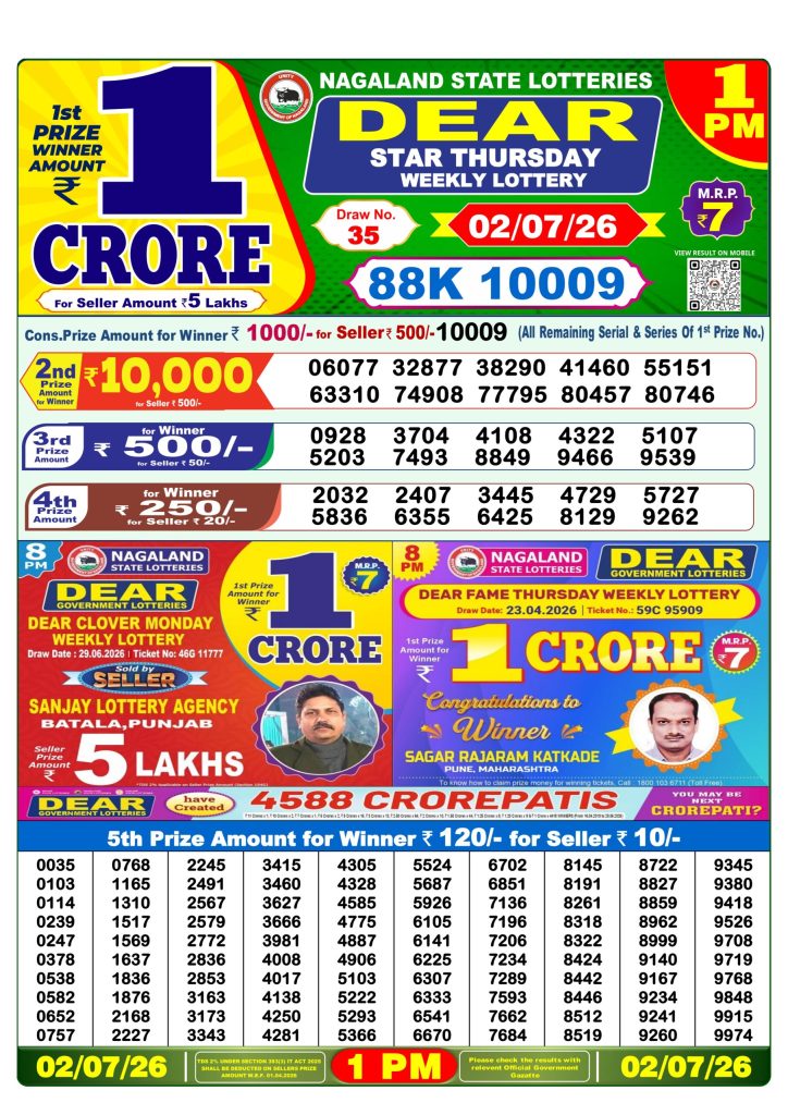 02-07-26 Lottery Sambad 1 PM Result Dhankesari Lottery Result Today 02.07.26