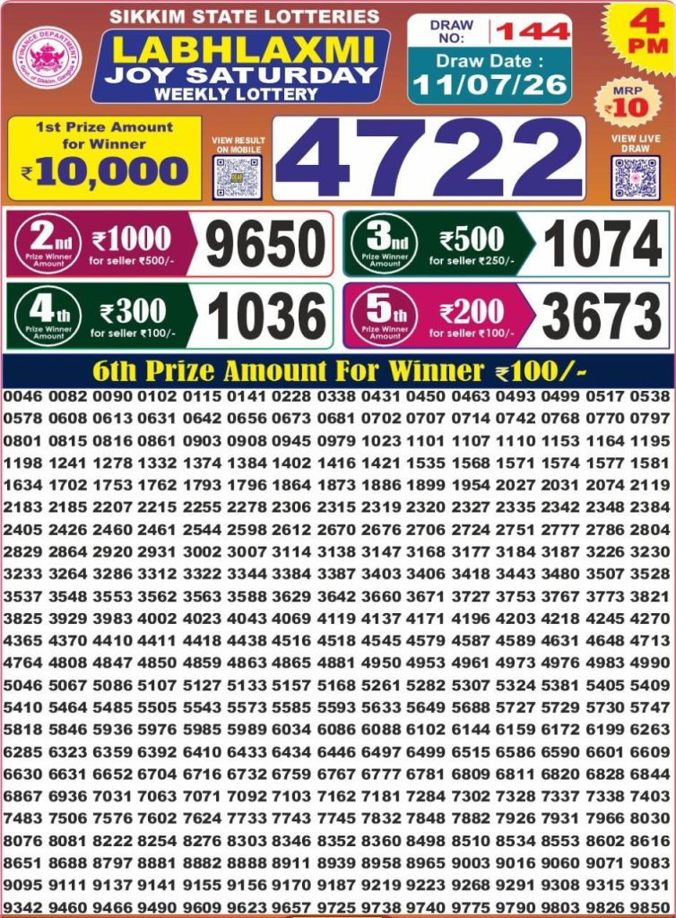 Lottery Result Today 11.07.26