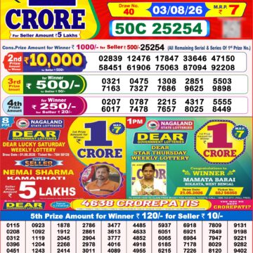 Lottery Result Today 03.08.26