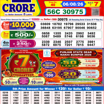 Lottery Result Today 06.08.26
