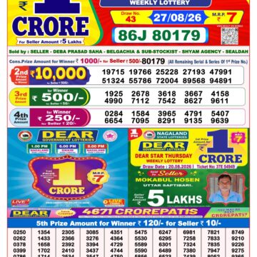 Lottery Result Today 27.08.26