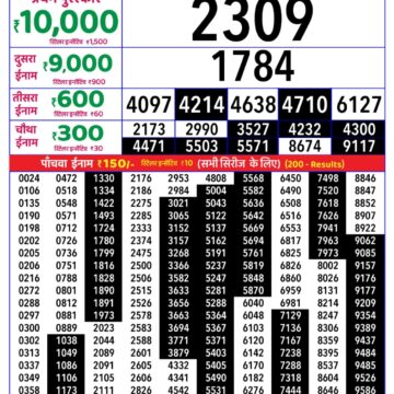 Lottery Result Today 09.08.26