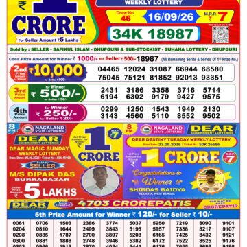 Lottery Result Today 16.09.26