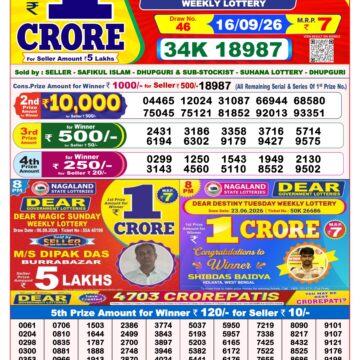 Lottery Result Today 16.09.26