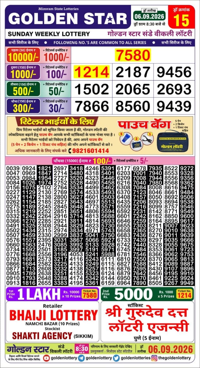 Lottery Result Today 06.09.26