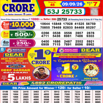 Lottery Result Today 09.09.26