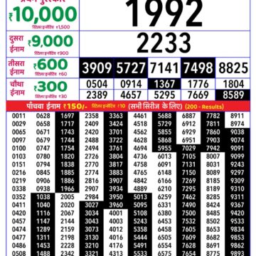 Lottery Result Today 19.09.26