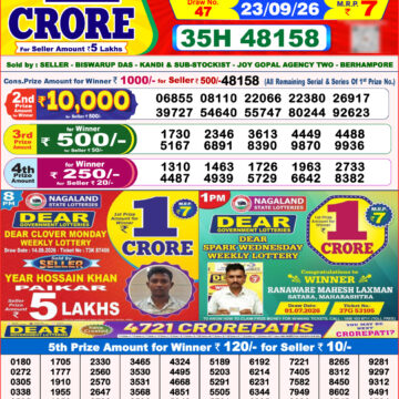 Lottery Result Today 23.09.26