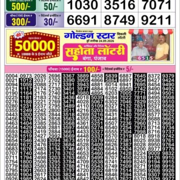 Lottery Result Today 25.09.26