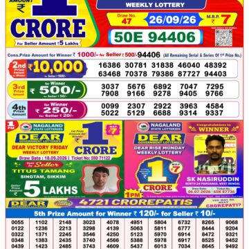 Lottery Result Today 26.09.26