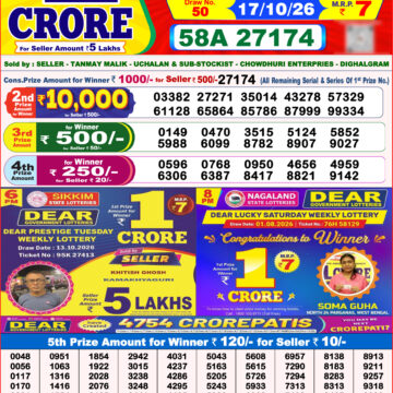 Lottery Result Today 17.10.26