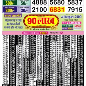 Lottery Result Today 16.10.26